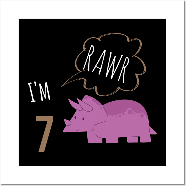 RAWR I am 7 Wall Art by warantornstore